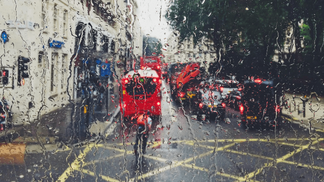 rainy day in England